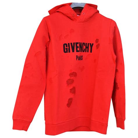 givenchy red and white sweatshirt|Givenchy destroyed sweatshirt.